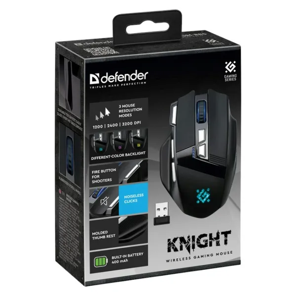 Žaidimų pelė Defender GM-885 KNIGHT Juoda 3200 DPI