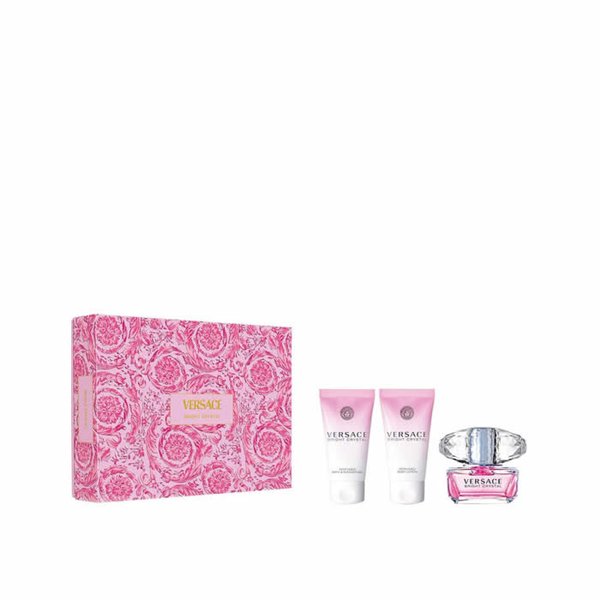 Versace Bright Crystal Eau De Toilette Spray 50ml Set 3 Pieces