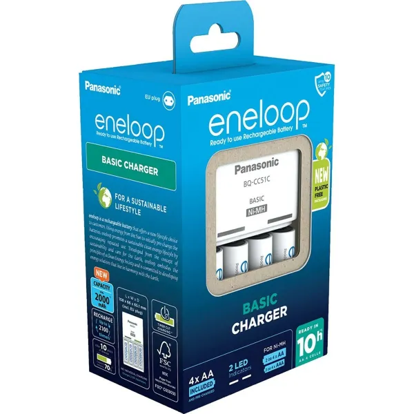 Battery charger Panasonic K-KJ51MCD40E Batteries x 4
