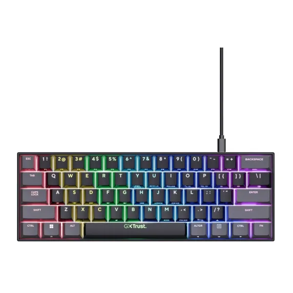 Pelinäppäimistö Trust GXT 867 Acira Musta Monivärinen QWERTY Qwerty US