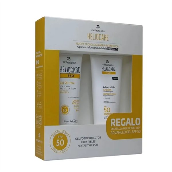 Heliocare 360 ​​Gel Oil Free Dry Touch Face Spf50 50ml Set 2 Pieces
