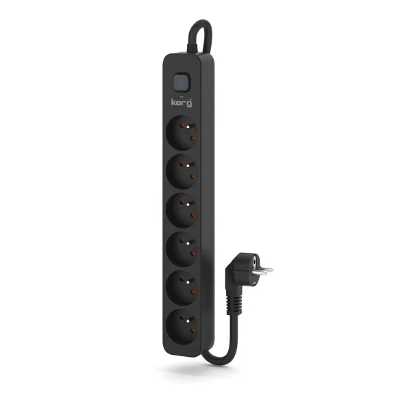 Strāvas virtene - 6 ligzdas ar Slēdzi Kerg M02520 (3 m)