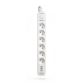 Strāvas virtene - 6 ligzdas ar Slēdzi Kerg M02601 (1,5 m)