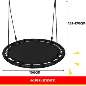 Sūpynės gandralizdžiui, 100 cm, juodos