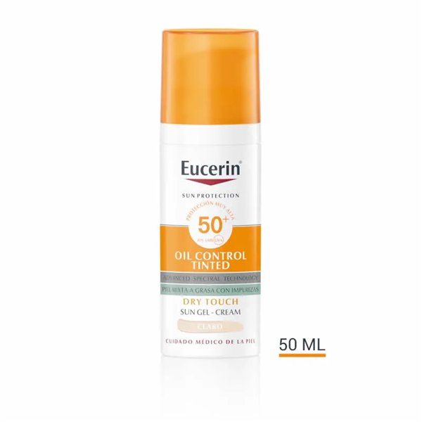 Eucerin Oil Control Dry Touch Gel Crema SPF50+ Tinted Light 50ml