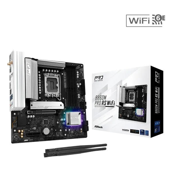 Pagrindinė plokštė ASRock B860M Pro RS WiFi Intel B860 LGA 1851