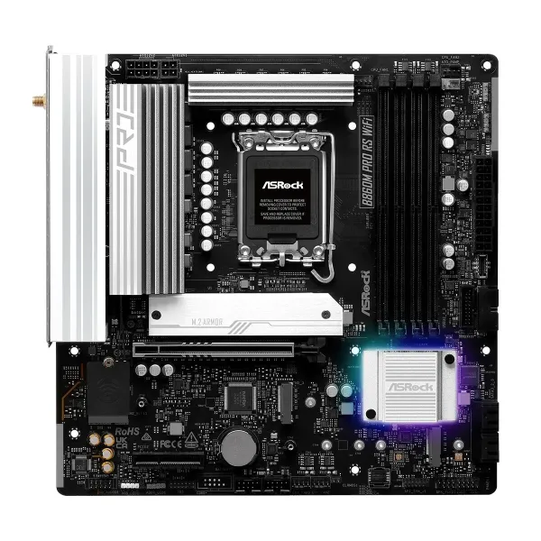 Pagrindinė plokštė ASRock B860M Pro RS WiFi Intel B860 LGA 1851