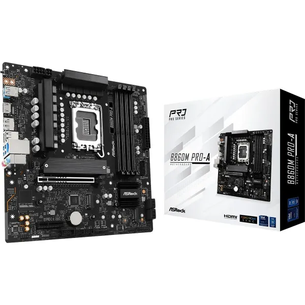 Pagrindinė plokštė ASRock B860M Pro-A Intel B860 LGA 1851