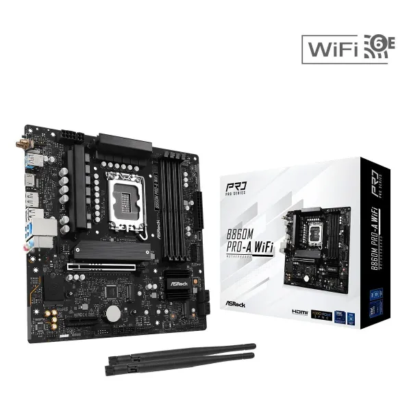 Pagrindinė plokštė ASRock B860M Pro-A WiFi Intel B860 LGA 1851
