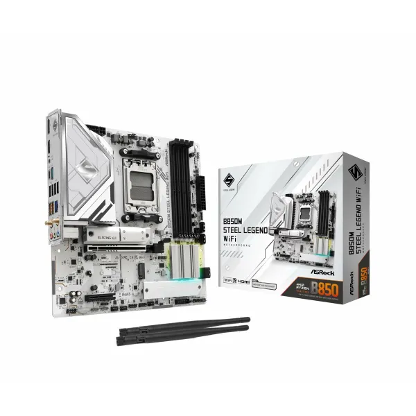 Pagrindinė plokštė ASRock B850M Steel Legend WiFi Intel Wi-Fi 6 AMD AM5 AMD B850
