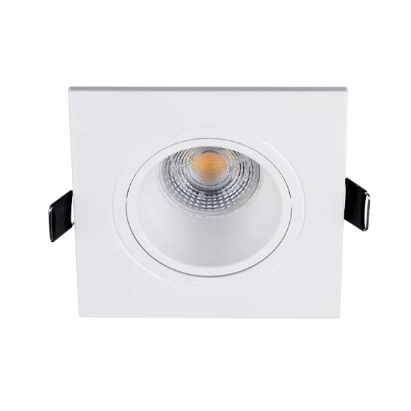 LED plastikinis kvadratinis prožektorius PAR 16 COB 7W 2700-3000K baltas