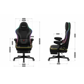 Стул Gaming Huzaro HZ-FORCE 4.6 RGB BLACK MESH
