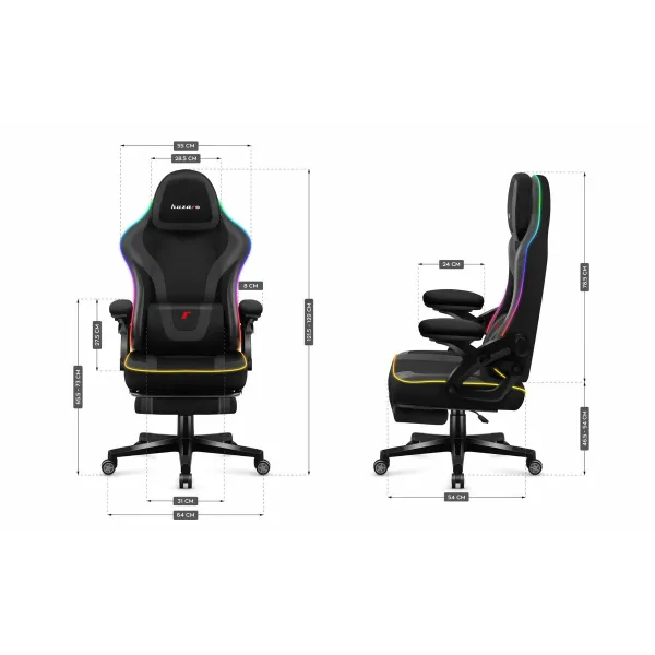 Стул Gaming Huzaro HZ-FORCE 4.6 RGB BLACK MESH
