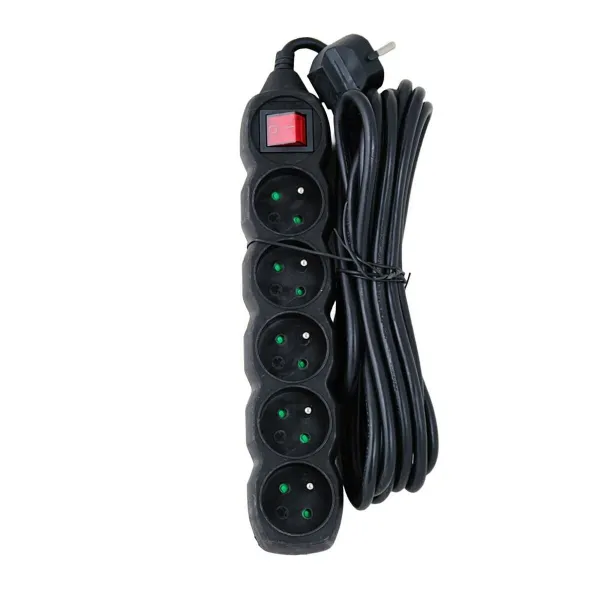 Strāvas virtene - 5 ligzdas ar Slēdzi Esperanza ELK216K 3680 W (5 m)