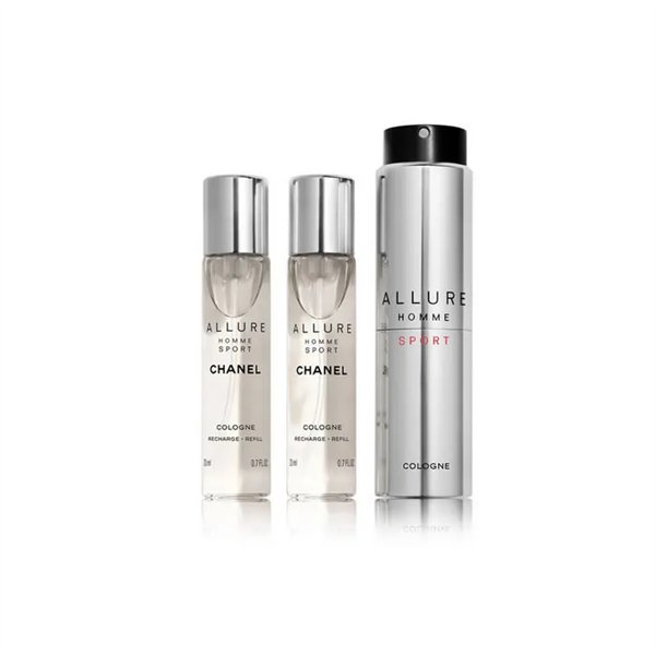 Chanel Allure Homme Sport Travel Spray Rechargeable Set 3 Pieces