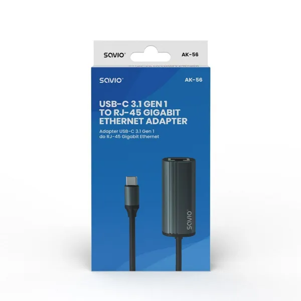Адаптер USB-C—Ethernet Savio AK-56