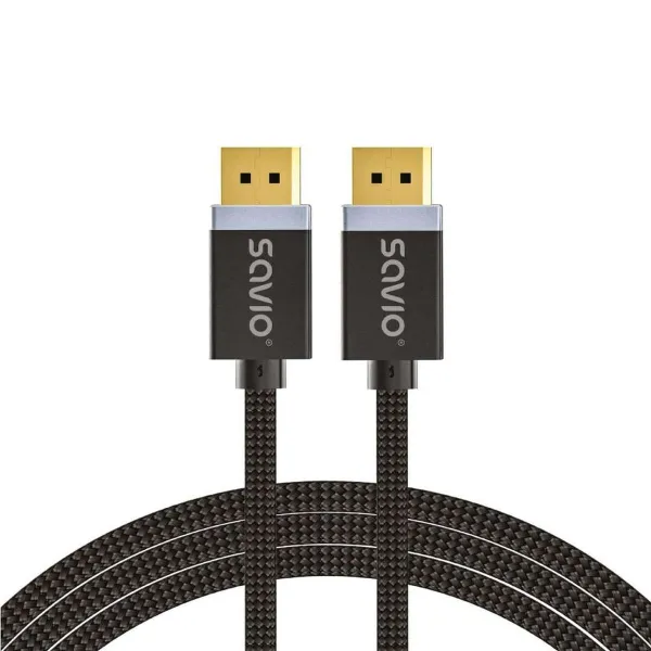 DisplayPort kabelis Savio CL-166 Juoda 2 m