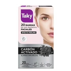 Taky Carbon Activado Facial Wax Strips 20 Units