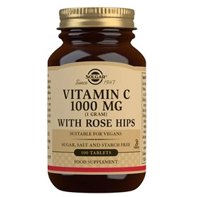Solgar Vitamin C 1g 100 Tablets with Rose Hip