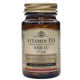 Solgar Vitamin D3 1000 IU 25cmg Cholecalciferol 100 Tablets