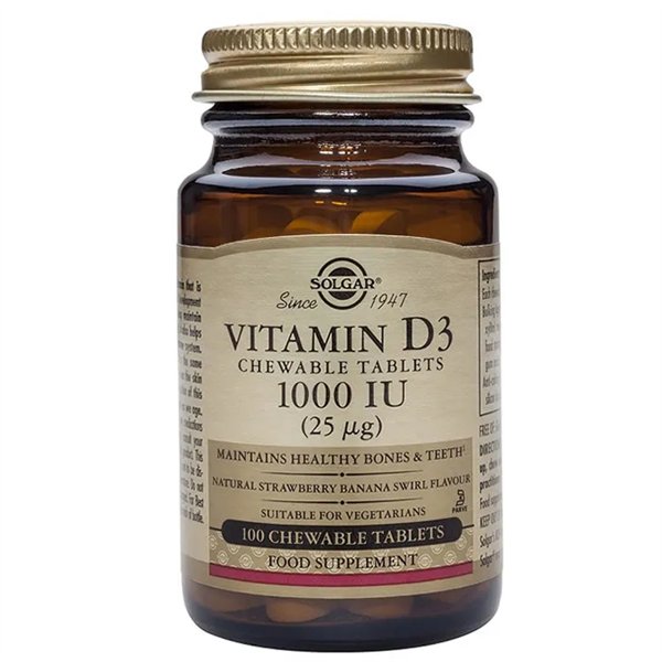 Solgar Vitamin D3 1000 IU 25cmg Cholecalciferol 100 Tablets