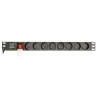 Schuko 19" 8 virzienu daudzligzdu adapteris ar ieslēgšanas/izslēgšanas slēdzi GEMBIRD EG-PDU-014-F (3 m)