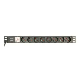 Schuko 19" 8 virzienu daudzligzdu adapteris ar ieslēgšanas/izslēgšanas slēdzi GEMBIRD EG-PDU-014-FC14 (3 m)