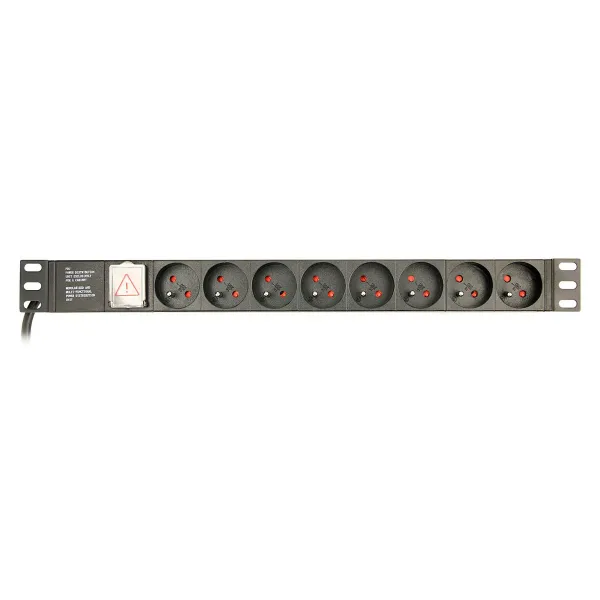 Schuko 19" 8 virzienu daudzligzdu adapteris ar ieslēgšanas/izslēgšanas slēdzi GEMBIRD EG-PDU-014-FC14 (3 m)