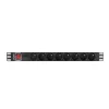 Schuko 19" 8 virzienu daudzligzdu adapteris ar ieslēgšanas/izslēgšanas slēdzi Lanberg PDU-08E-0200-BK (2 m)