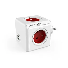 Kontaktdakša ar vairākiem spraudņiem Allocacoc PowerCube Original USB Type E Sarkans