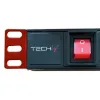 Schuko 19" 8 virzienu daudzligzdu adapteris ar ieslēgšanas/izslēgšanas slēdzi Techly I-CASE STRIP-81UD Melns Sarkans 3500 W (3 m