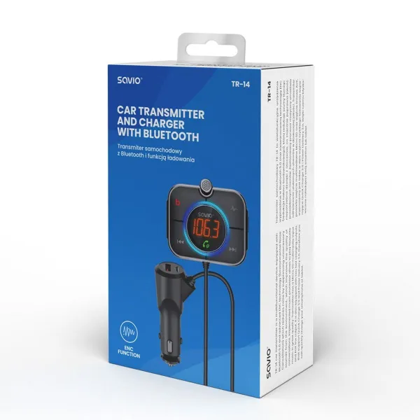 MP3-mängija ja FM-saatja autodele Savio TR-14