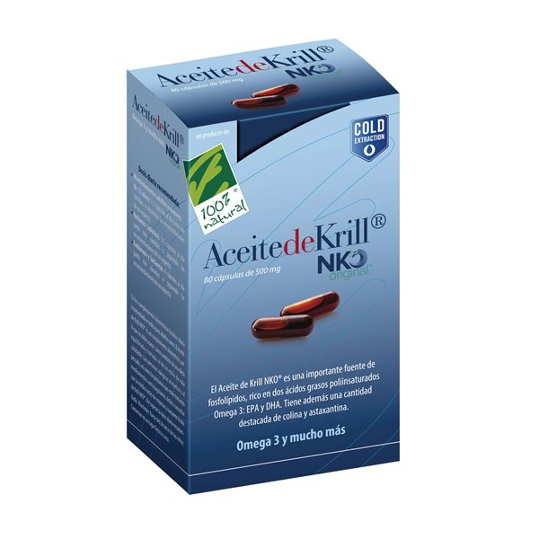 100%natura Aceite De Krill Nko 80 Cap De 500 Mg