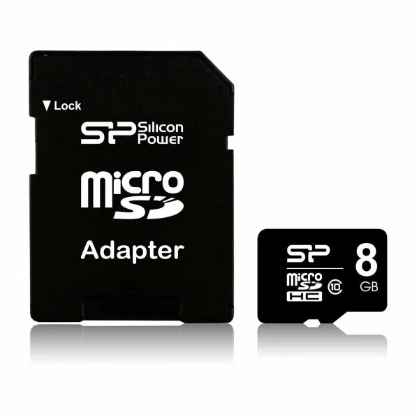 Карта памяти микро-SD с адаптером Silicon Power Elite 8GB microSDHC UHS-I 8 Гб