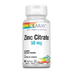 Solaray Zinc Citrato 50 Mg 60 Vcaps