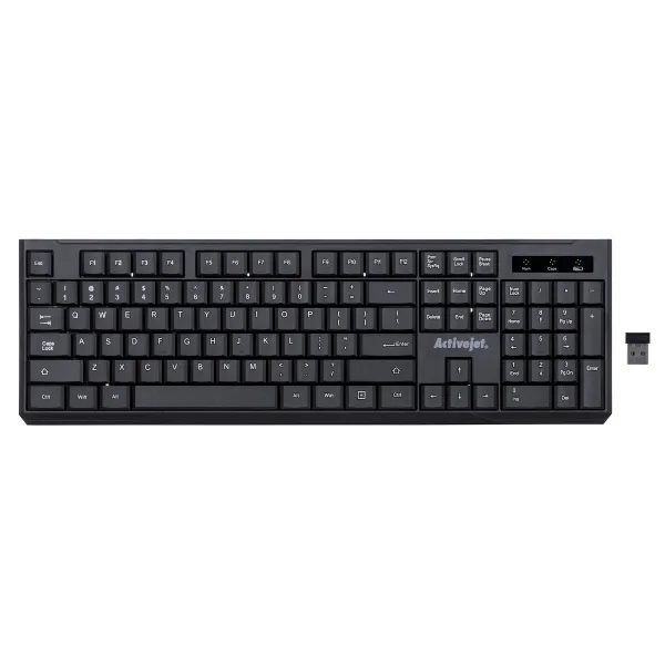 Klaviatūra Activejet K-3911W Juoda QWERTY