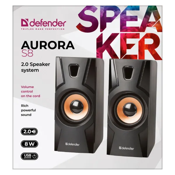 Динамики для ПК Defender Aurora S8 8 W Чёрный