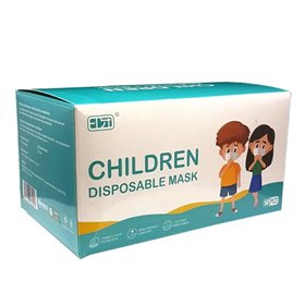 Disposable Blue Kids Face Masks 50 units 