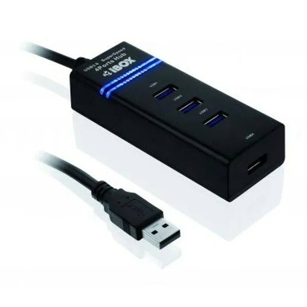 USB Centrmezgls Ibox IUH3FB Melns