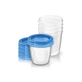  Avent Containers For Breast Milk 5 X 180ml 5 Lids
