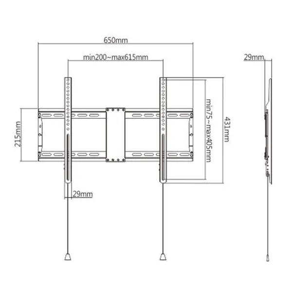 Wall Bracket GEMBIRD WM-80F-01 37" 80"