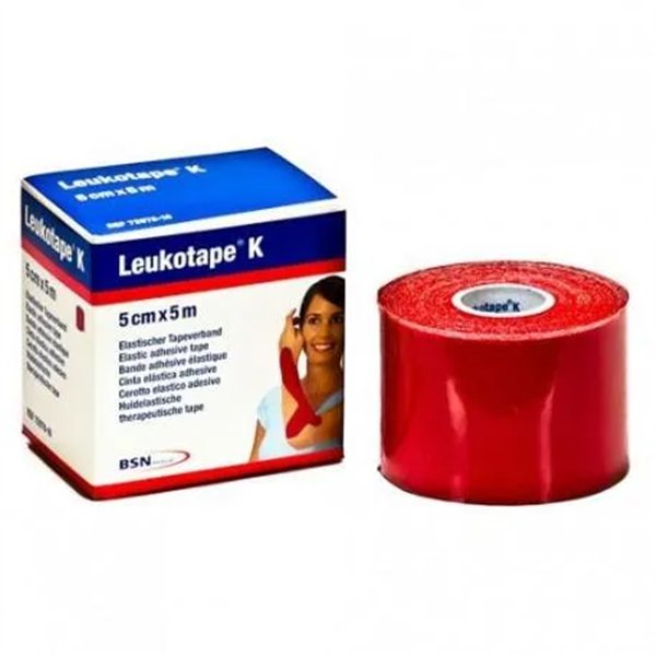 Leukotape K Venda Elástica Adhesiva Color Rojo 5 Cm X 5 M Bsn Medical
