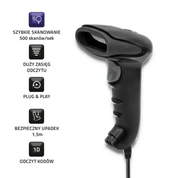 Viivakoodinlukija Qoltec 50866