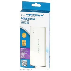 Varavirtalähde Esperanza EMP106WE Valkoinen Harmaa Valkoinen/Harmaa 8000 mAh