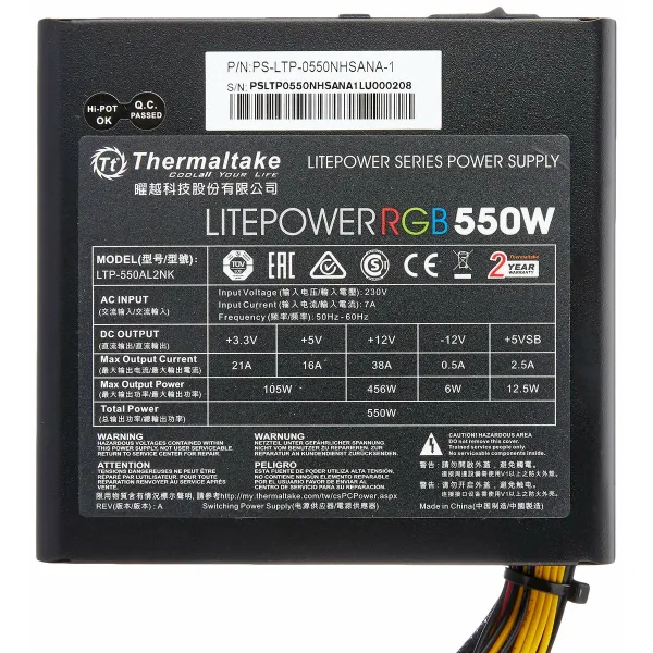 Strāvas padeve THERMALTAKE PS-LTP-0550NHSANE-1 ATX 550 W
