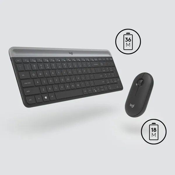 Klaviatūra ir pelė Logitech MK470 Pilka Grafito Qwerty US