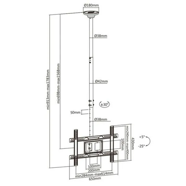 Подставка для ТВ MacLean MC-803 23" 100" 50 kg