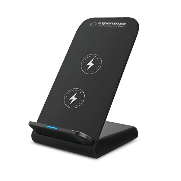 juhtmevaba laadija koos mobiiltelefoni hoidjaga Esperanza EZC101 Must