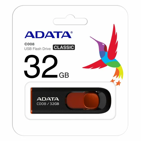 USB atmintukas Adata AC008-32G-RKD 32 GB Juoda / Raudona