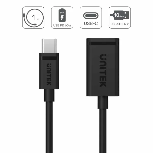 Универсальный кабель USB-C-USB Unitek C476BK-1M 1 m